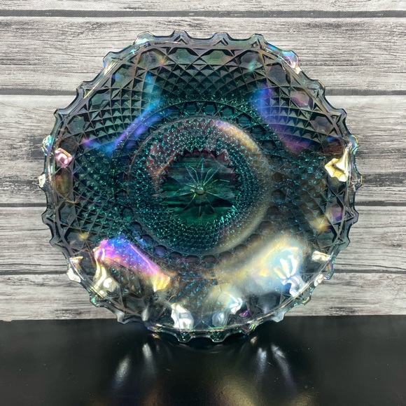 Iridescent Carnival Glass Dish/Plate - Picture 2 of 7